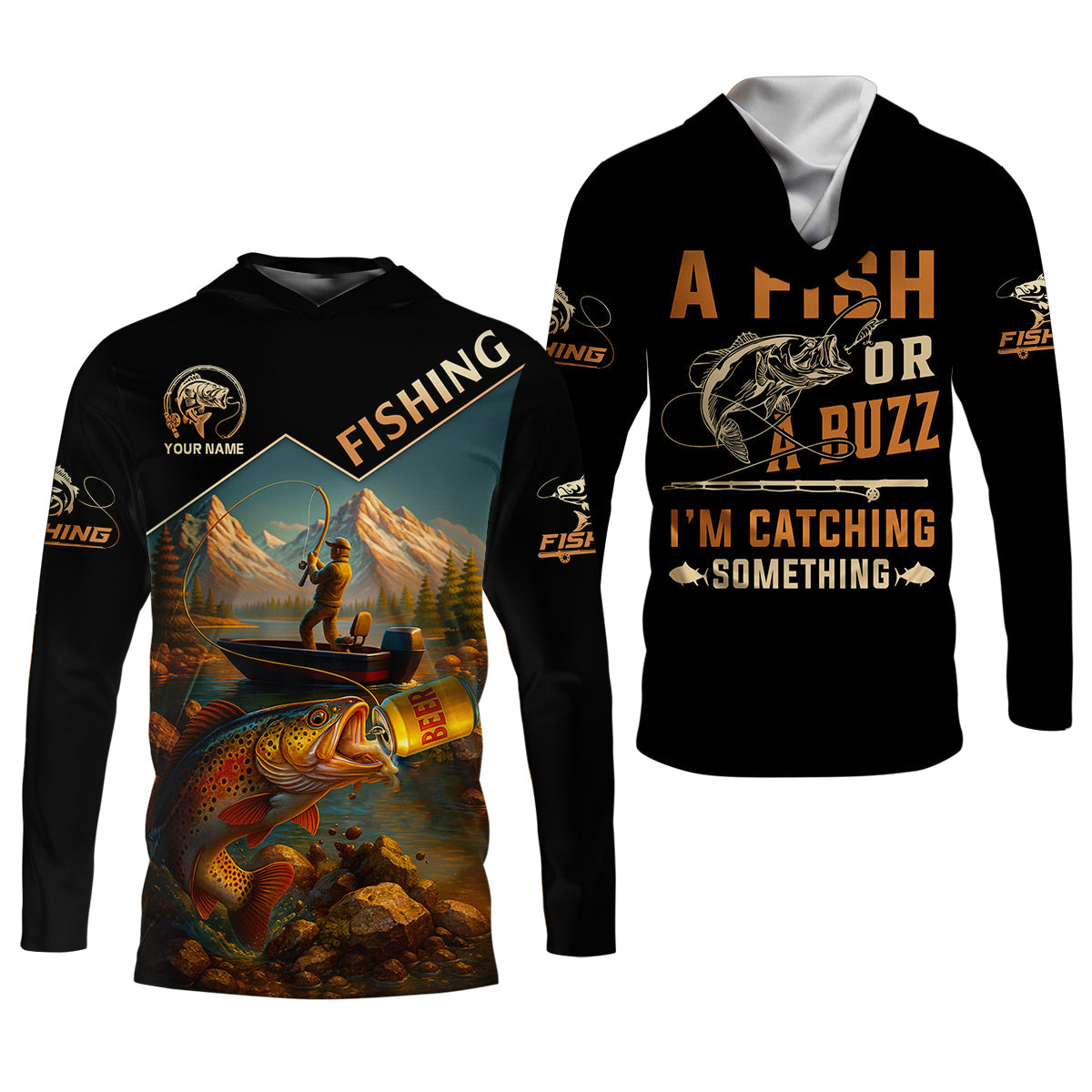 A Fish Or A Buzz I'm Catching Something Fishing UPF Shirts, Performance Fishing Shirts, Women Fishing Shirt