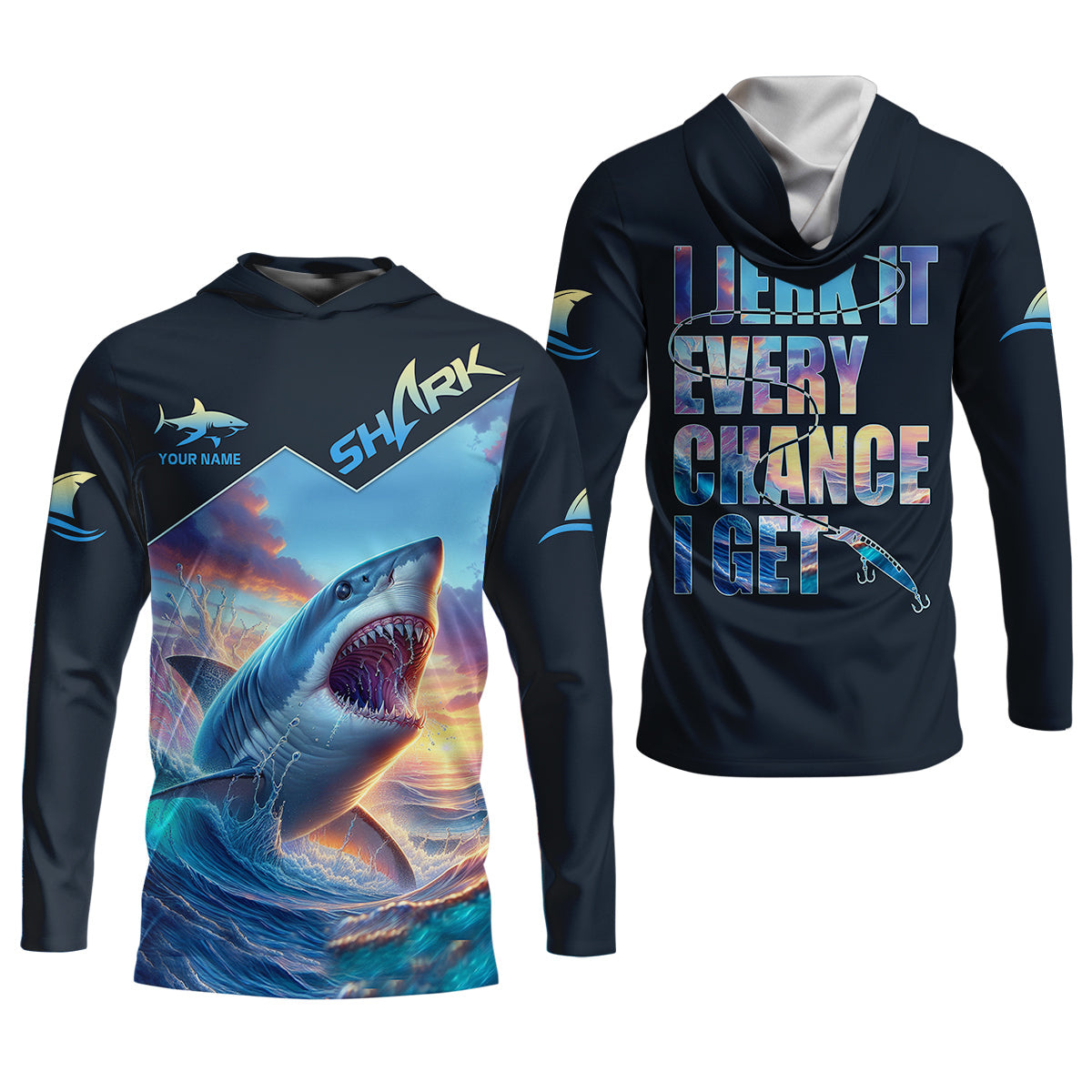 I Jerk It Every Chance I Get Shark Fishing Women SPF Shirt, Funny Fishing Shirt, Women Fishing Shirt