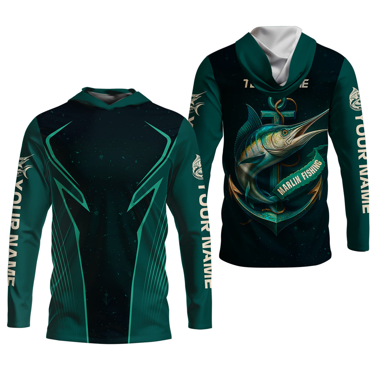 Blue Marlin Fishing Team Shirt, Fishing Jersey, SPF Shirt For Men, Gift For Fisherman, Fishing Shirts
