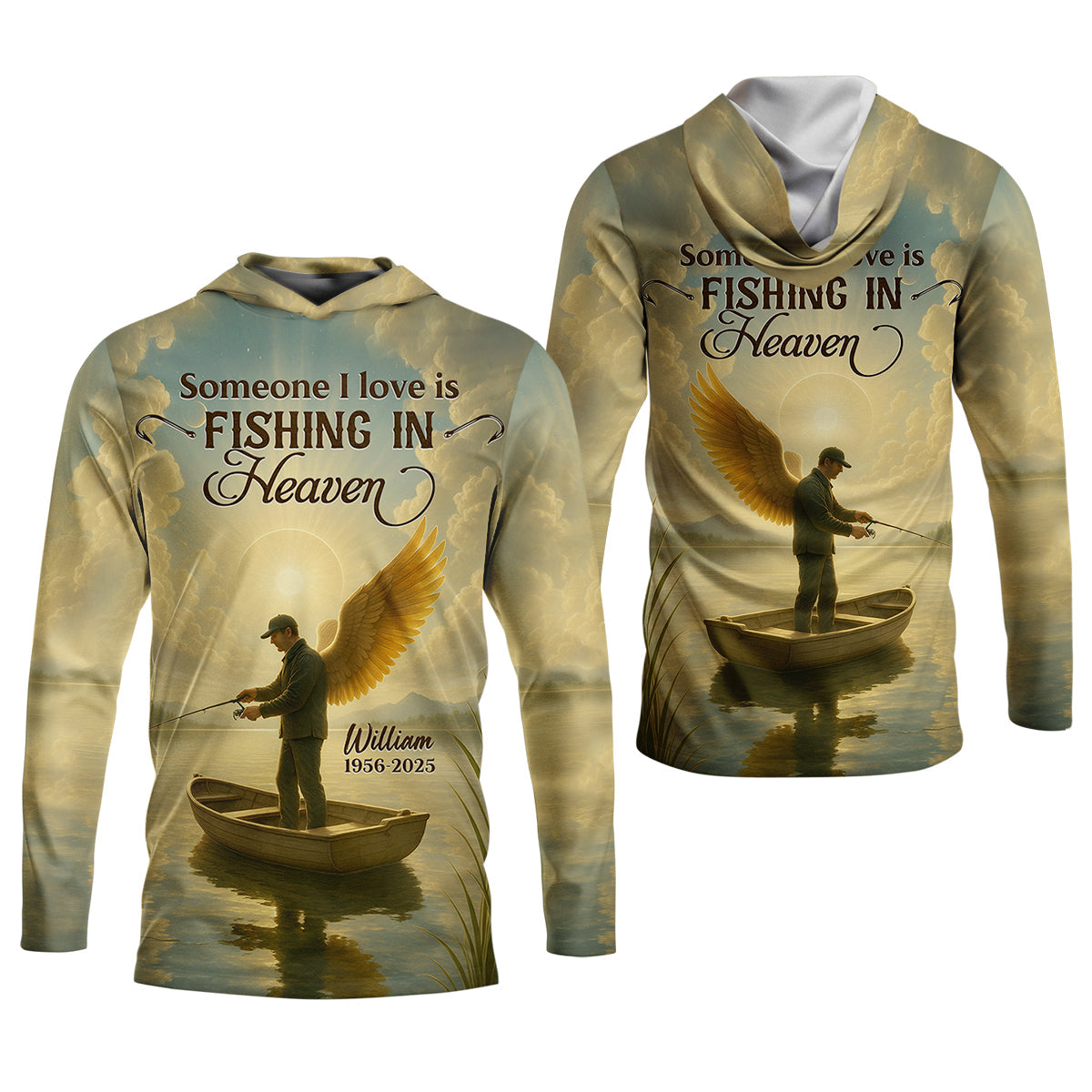 Fishing In Heaven Fishing UPF Shirts, Fishing Memorial Women SPF Shirt, Female Fishing Shirts