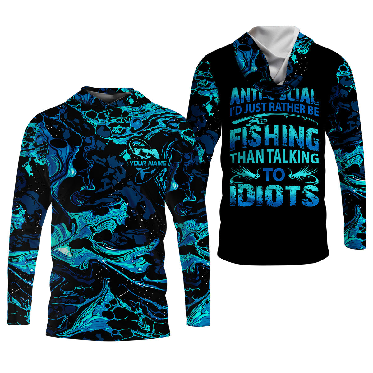 I'd Just Rather Be Fishing Than Talking To Idiots Funny Fishing Shirt, Women SPF Shirt, Women Fishing Shirt