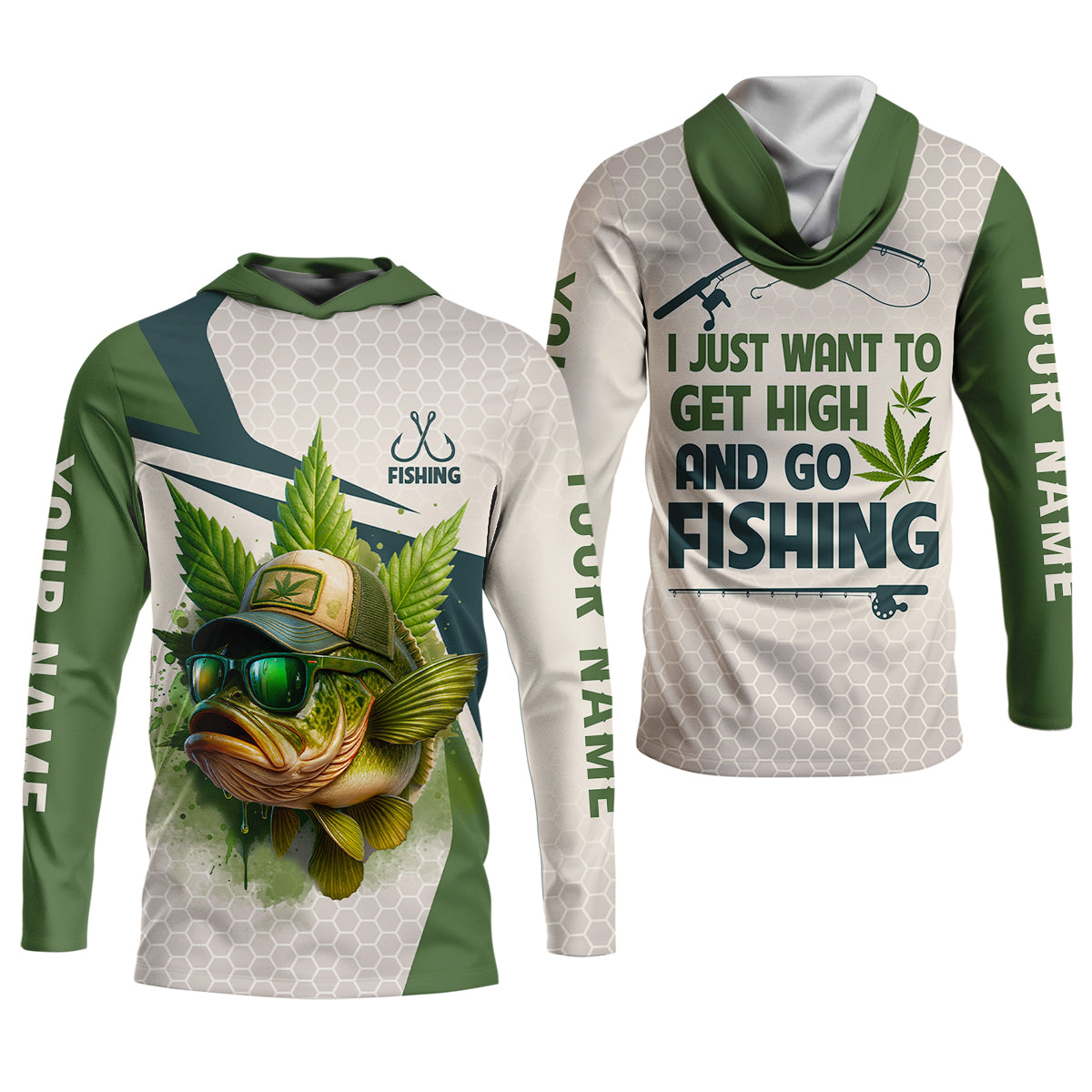 I Just Want To Get High And Go Fishing Largemouth Bass Fishing Women SPF Shirt, Funny Fishing Shirt