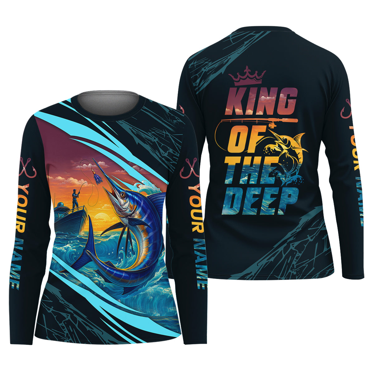 King Of The Deep Swordfish Fishing Women SPF Shirt, Fishing Gift Ideas, Female Fishing Shirts