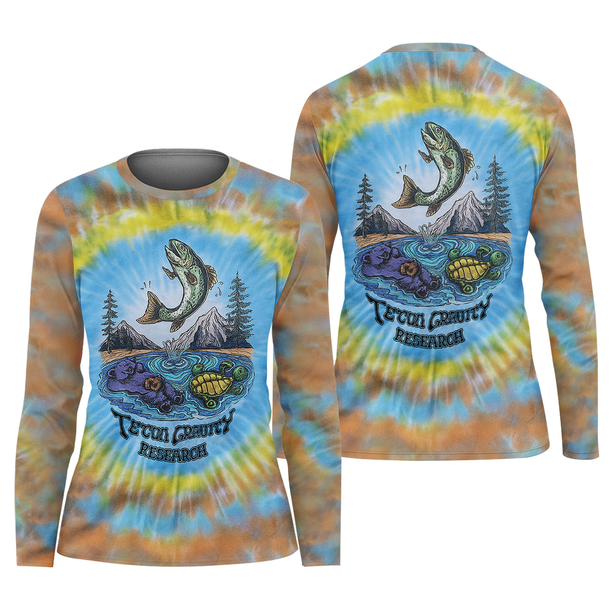 Tie Dyed Pattern Fishing UPF Shirts, Women SPF Shirt, Fishing Shirt For Women, Women Fishing Shirt