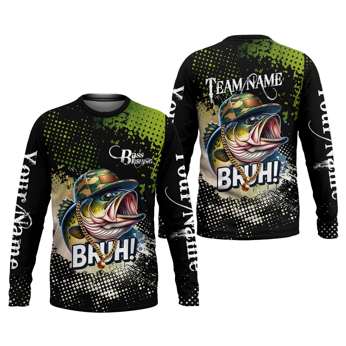 Bass Fishing Shirt, Fishing UPF Shirts, Team Fishing Shirt, SPF Shirt For Men, Fishing Gifts For Men