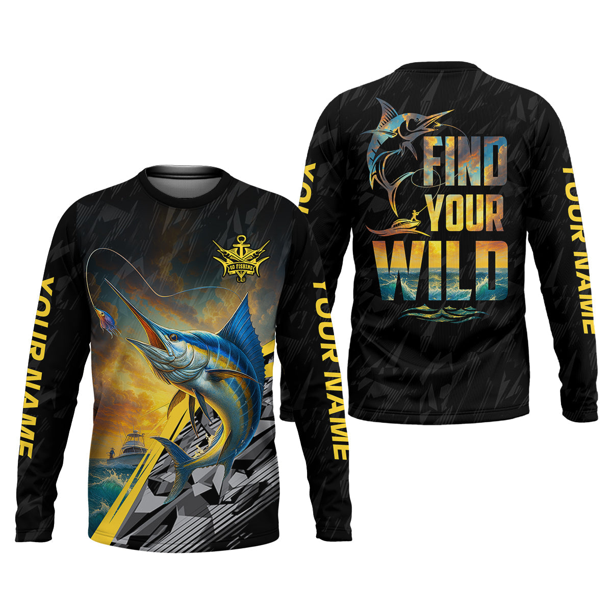 Find Your Wild Swordfish Fishing SPF Shirt For Men, Gift For Fisherman, Men's Fishing Shirt