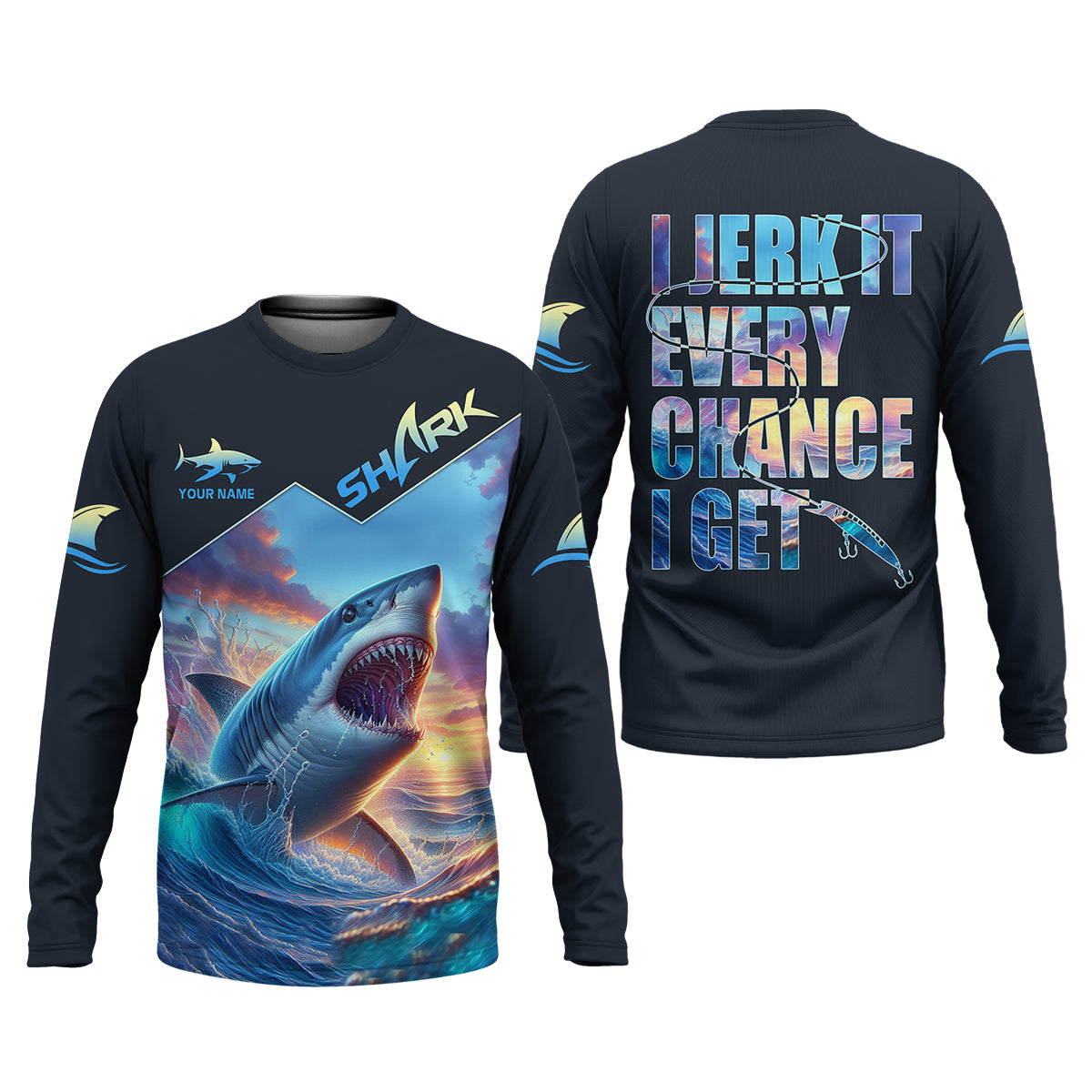 I Jerk It Every Chance I Get Shark Fishing SPF Shirt For Men, Funny Fishing Shirt, Fishing Gifts For Men