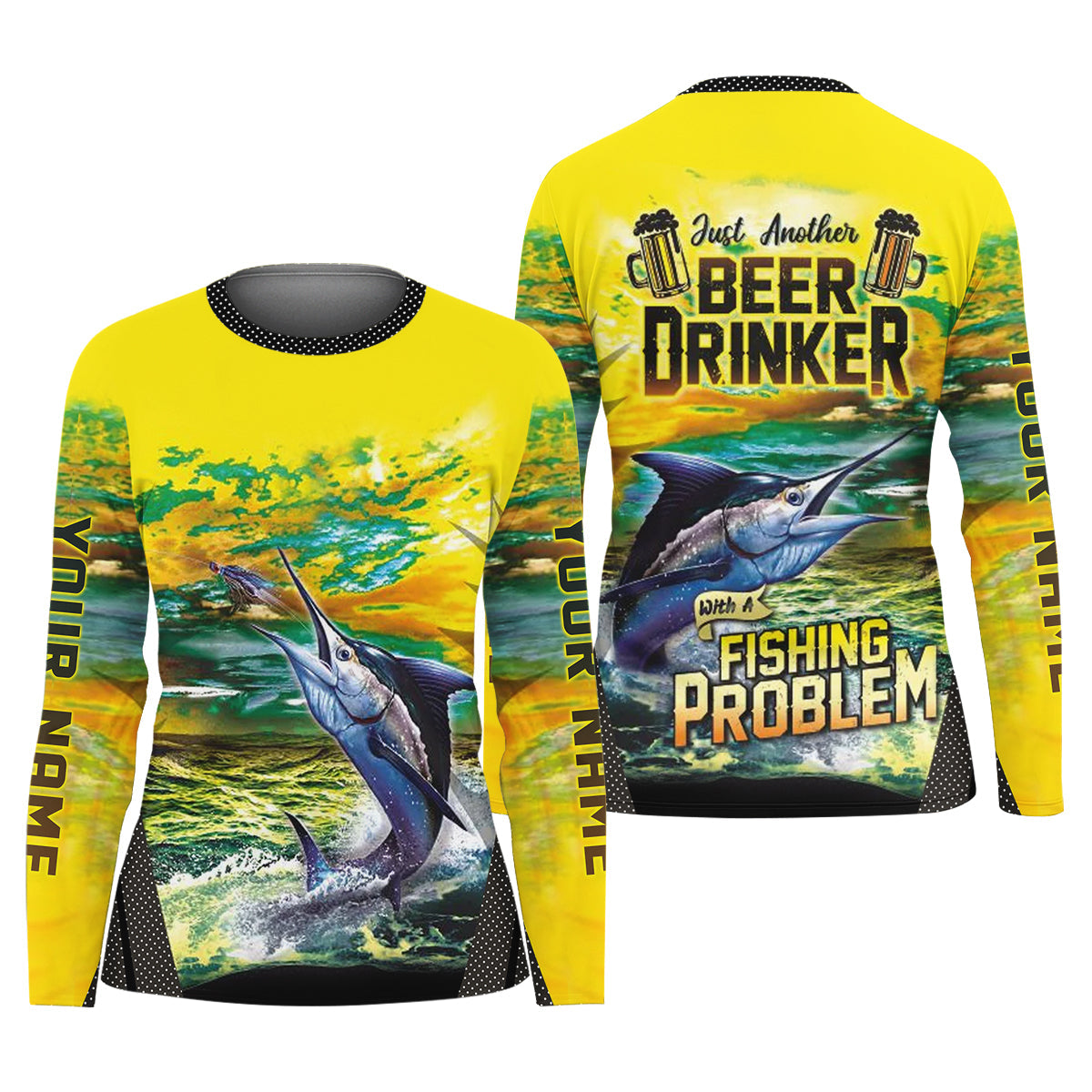 Just Another Beer Drinker With A Fishing Problem Women's Fishing Shirt, UPF Fishing Shirt, Fishing Gifts For Women