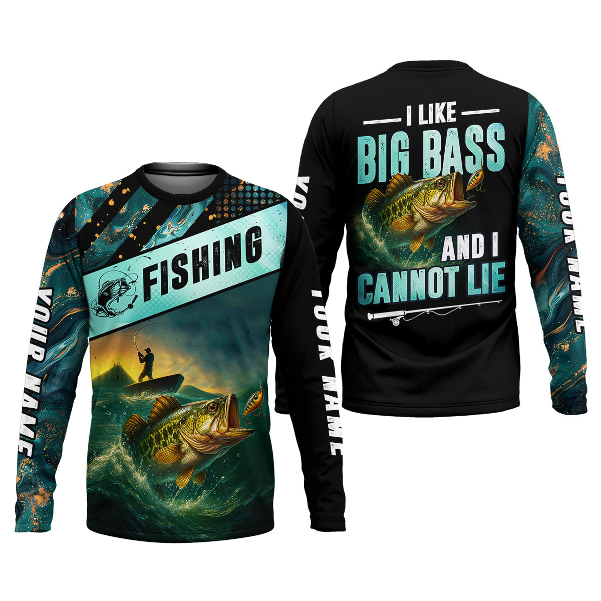 I Like Big Bass And I Cannot Lie Shirt, Funny Fishing T-shirt, SPF Shirt For Men, Gift For Fisherman