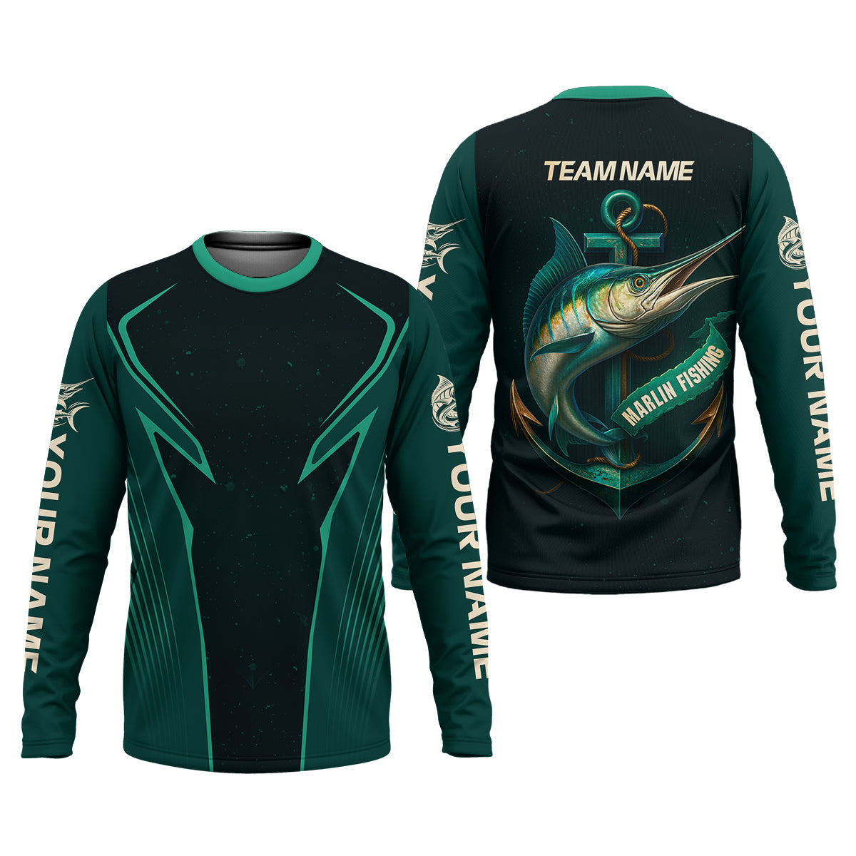 Blue Marlin Fishing Team Shirt, Fishing Jersey, SPF Shirt For Men, Gift For Fisherman, Fishing Shirts