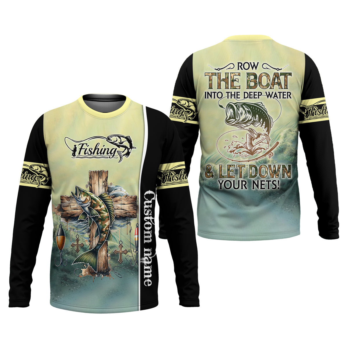 Let Down Your Nets Camouflage Fishing Shirts, Christian Fishing SPF Shirt For Men, Presents For Fishermen