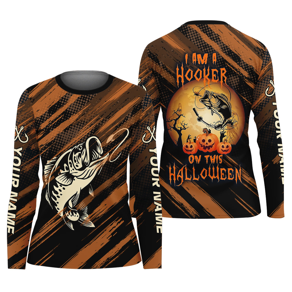I'm A Hooker On This Halloween Fishing UPF Shirts, Funny Fishing Shirt, Fishing Shirt For Women
