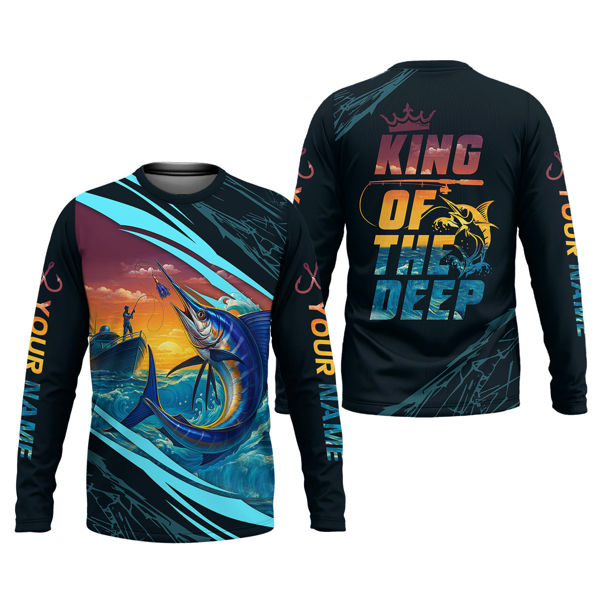King Of The Deep Swordfish Fishing SPF Shirt For Men, Fishing Gifts For Men, Men's Fishing Shirt