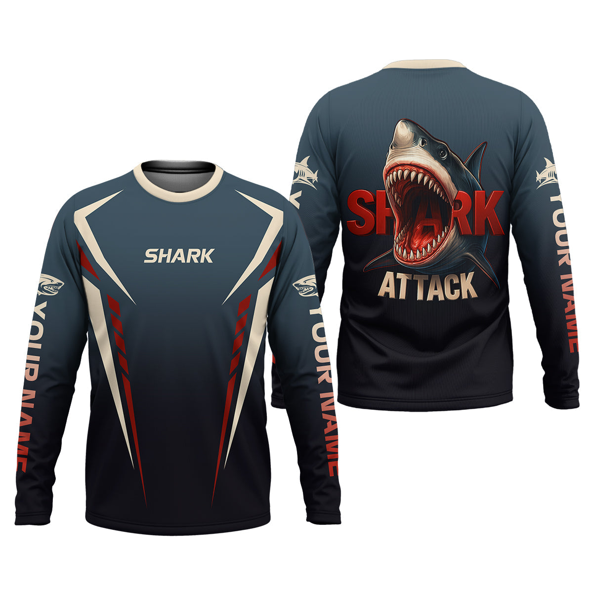 Shark Attack Fishing UPF Shirts, Fishing Tournament Shirt, Custom Fishing Shirt, Presents For Fishermen
