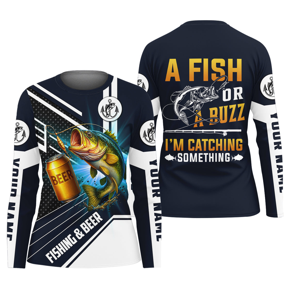 A Fish Or A Buzz I'm Catching Something Funny Fishing Shirt, Fishing And Beer Women SPF Shirt