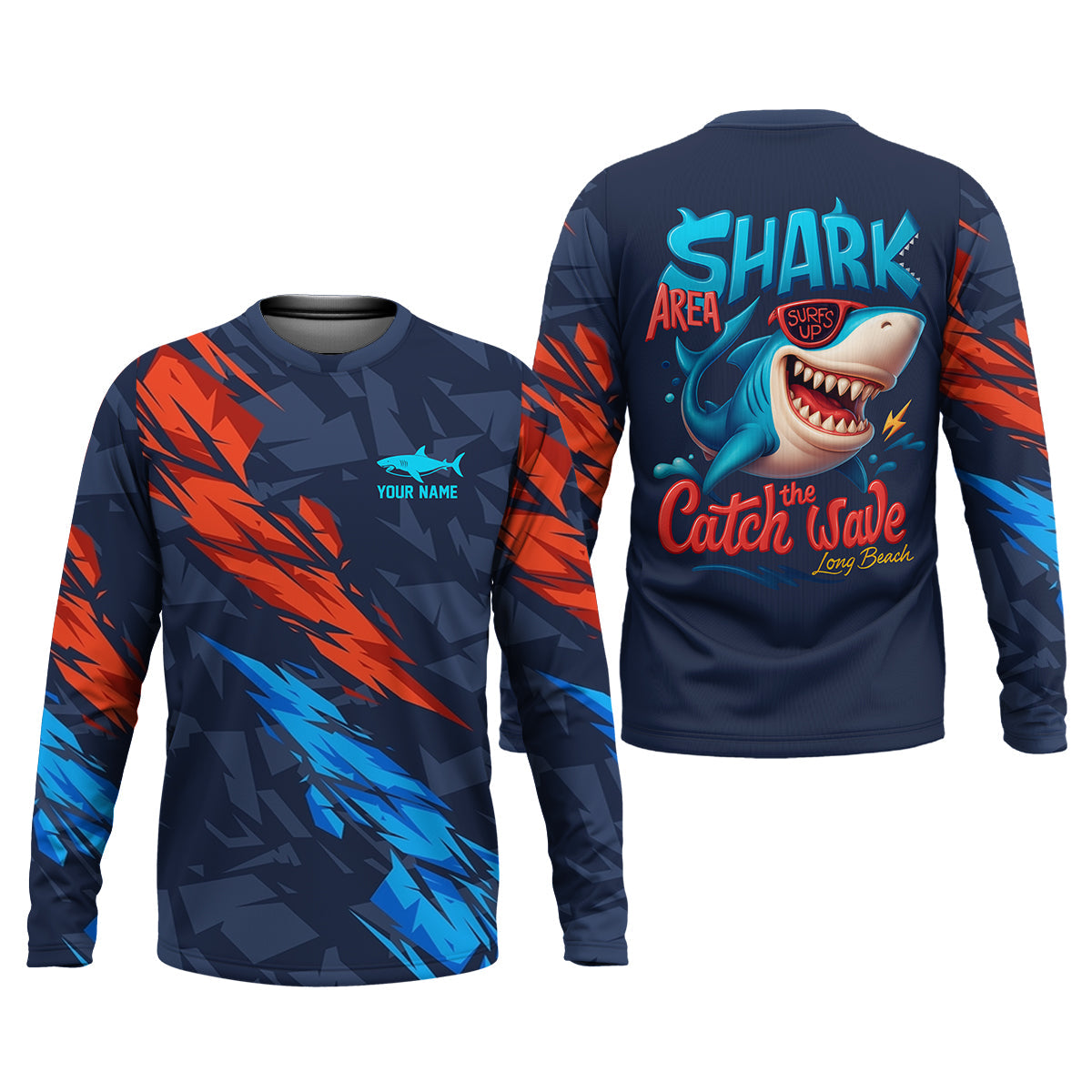 Shark Fishing Shirt, Shark Area Surf's Up The Catch Wave, SPF Shirt For Men, Gift For Fisherman