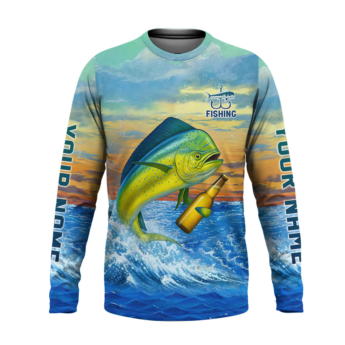 Weekend Forecast Fishing With A Chance Of Drinking Men's Fishing Shirt, Mahi Fishing Shirt, UPF Fishing Shirt