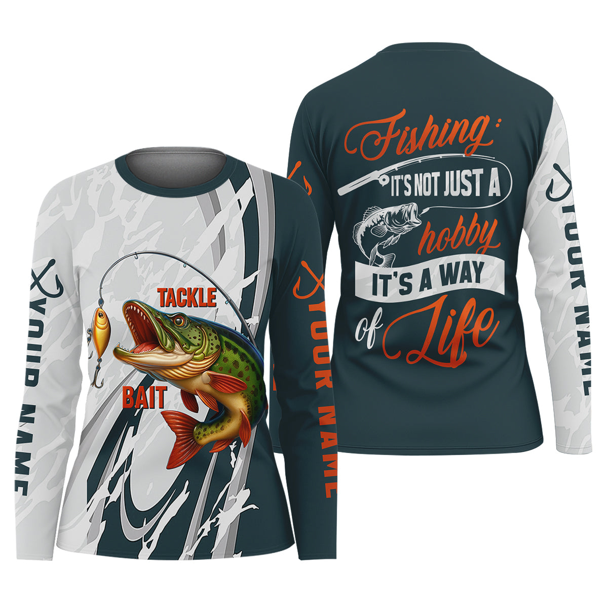 Tackle Bait Fishing UPF Shirts, Fishing Shirt For Women, Funny Fishing Shirt, SPF Long Sleeve Shirts Womens