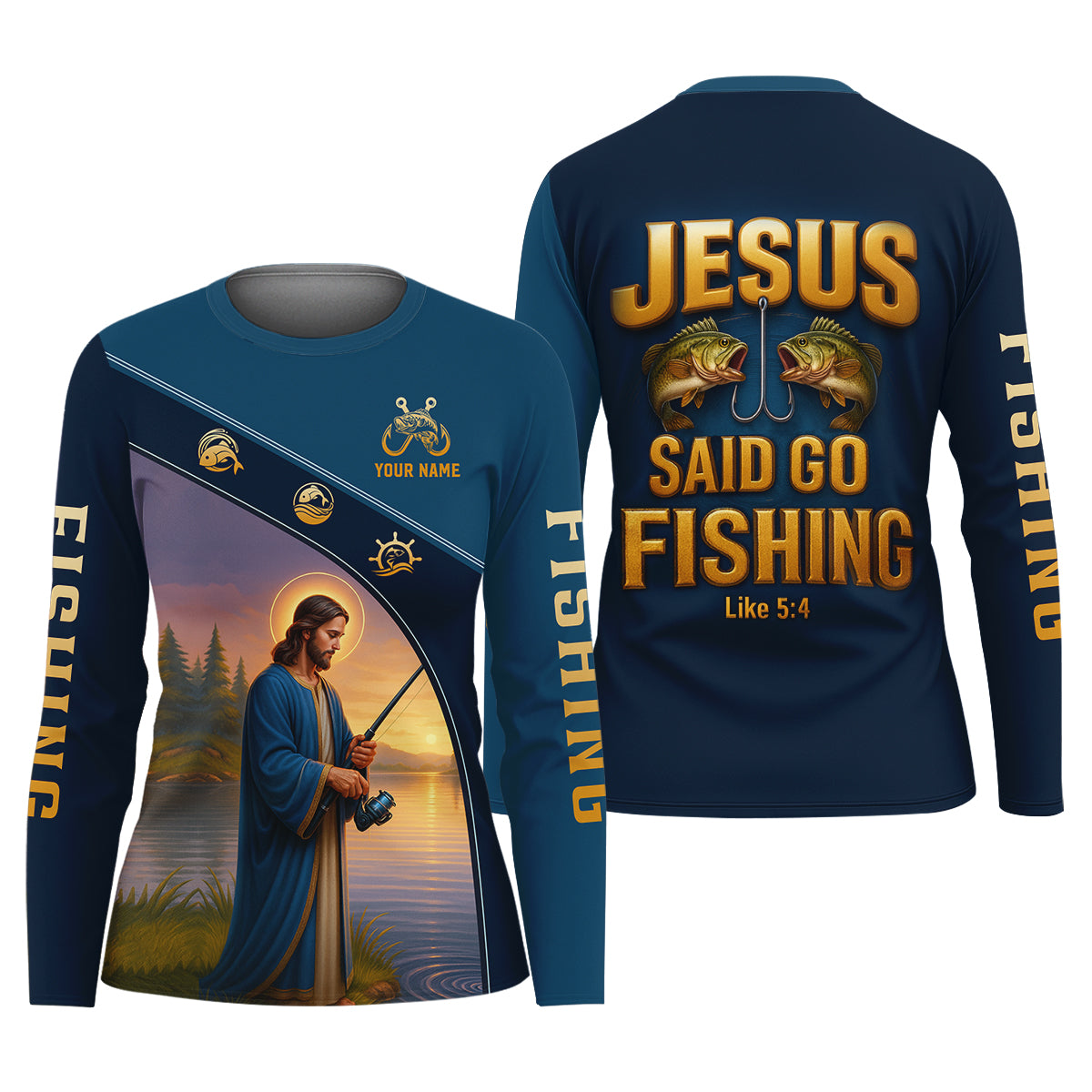 Jesus Said Go Fishing Funny Fishing Shirt, Christian Fishing Women SPF Shirt, Female Fishing Shirts