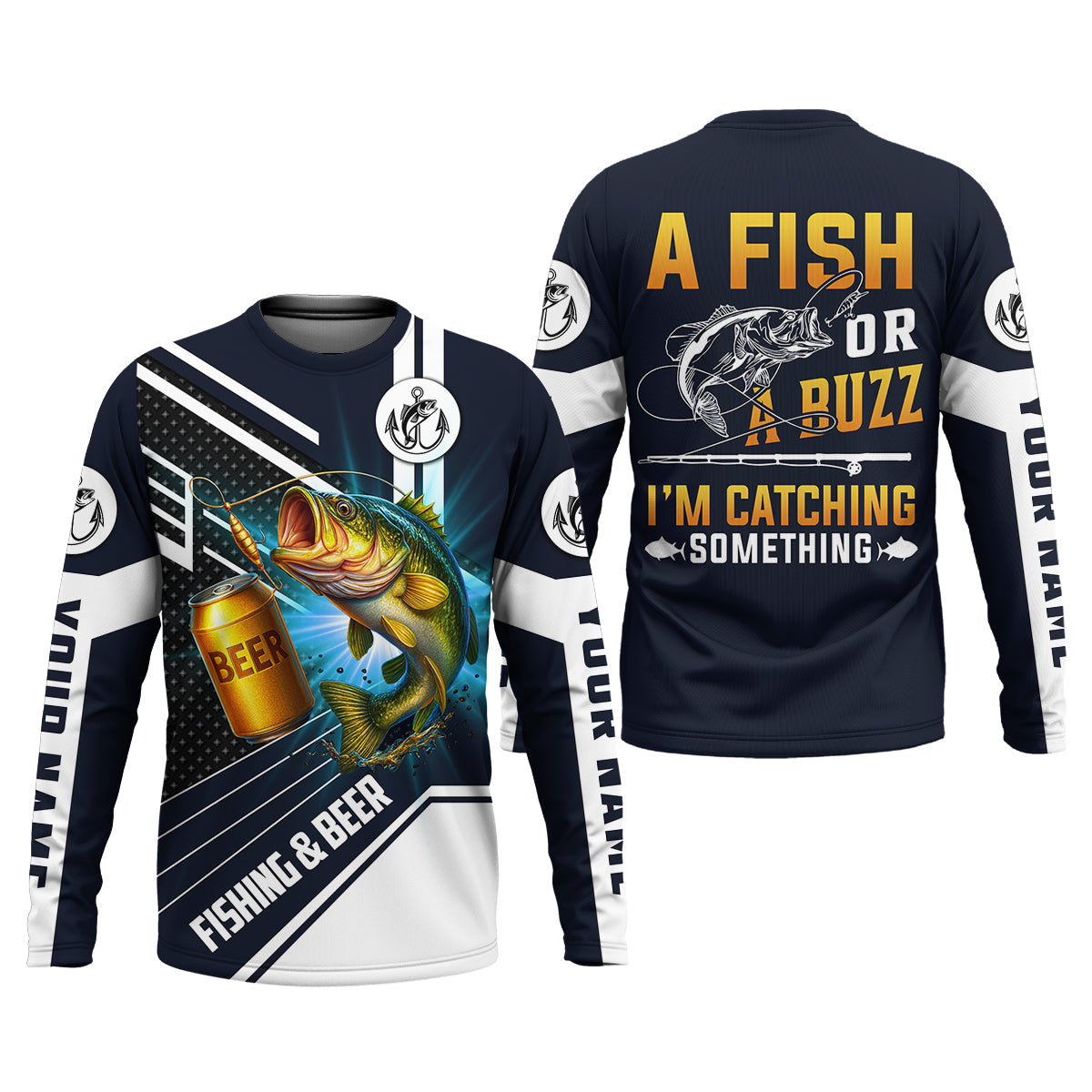 A Fish Or A Buzz I'm Catching Something Funny Fishing Shirt, Fishing And Beer SPF Shirt For Men