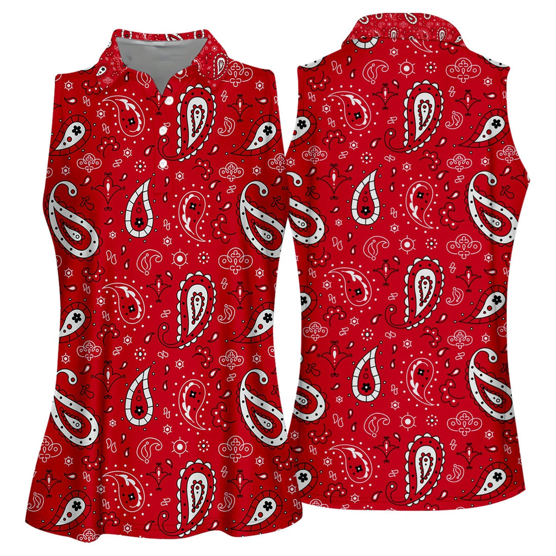 Paisley Bandana Womens Golf Polo ShirtCustom Ladies Golf Shirt