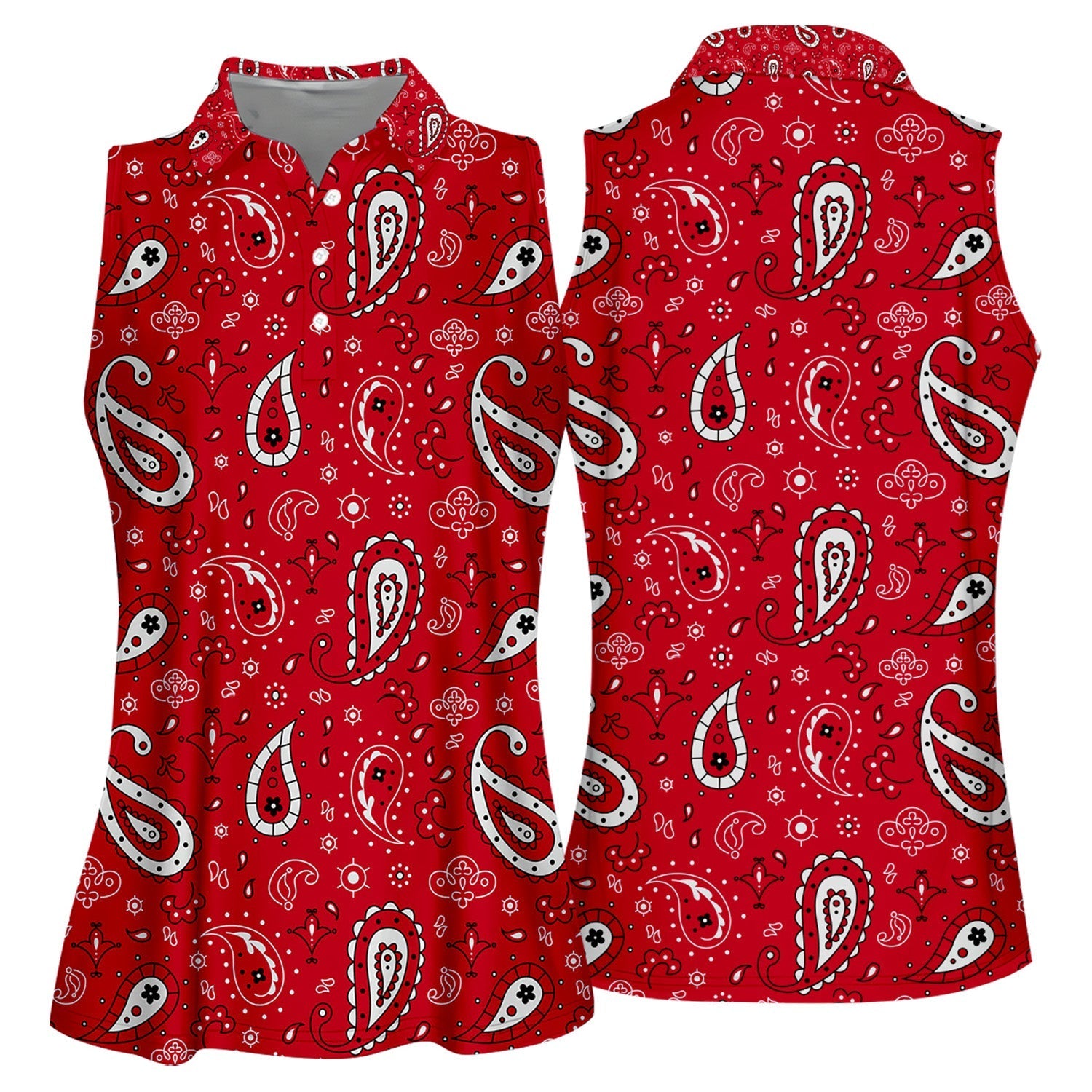 Paisley Bandana Womens Golf Polo ShirtCustom Ladies Golf Shirt