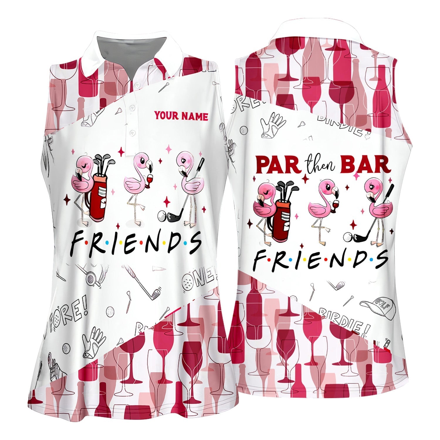 Par Then Bar Custom Funny Womens Golf Polo ShirtLadies Golf Polos Gifts