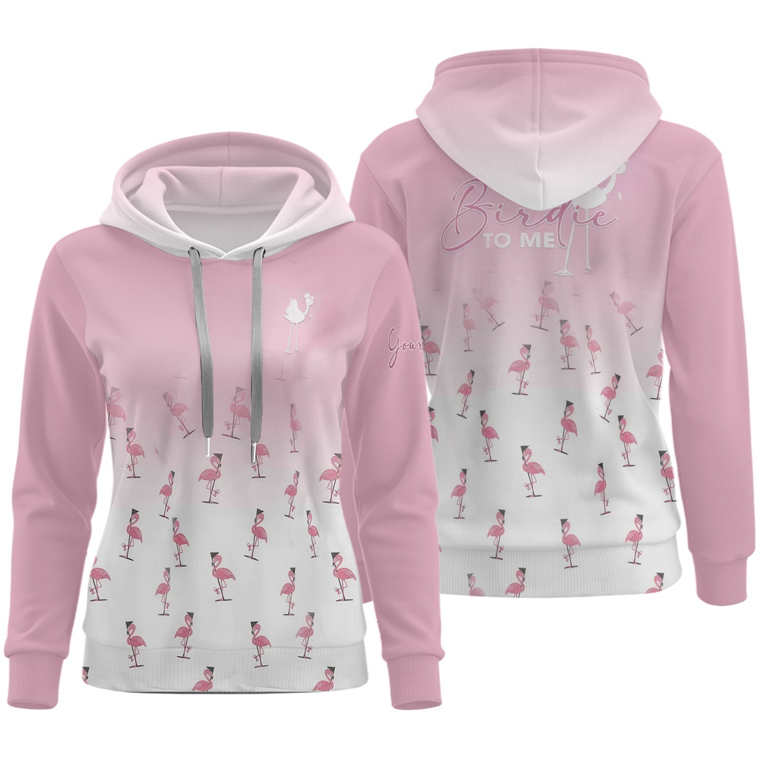 Talk Birdie To Me Flamingo Womens Golf Polo ShirtCustom Ladies Golf Shirt, Womens Golf Gifts