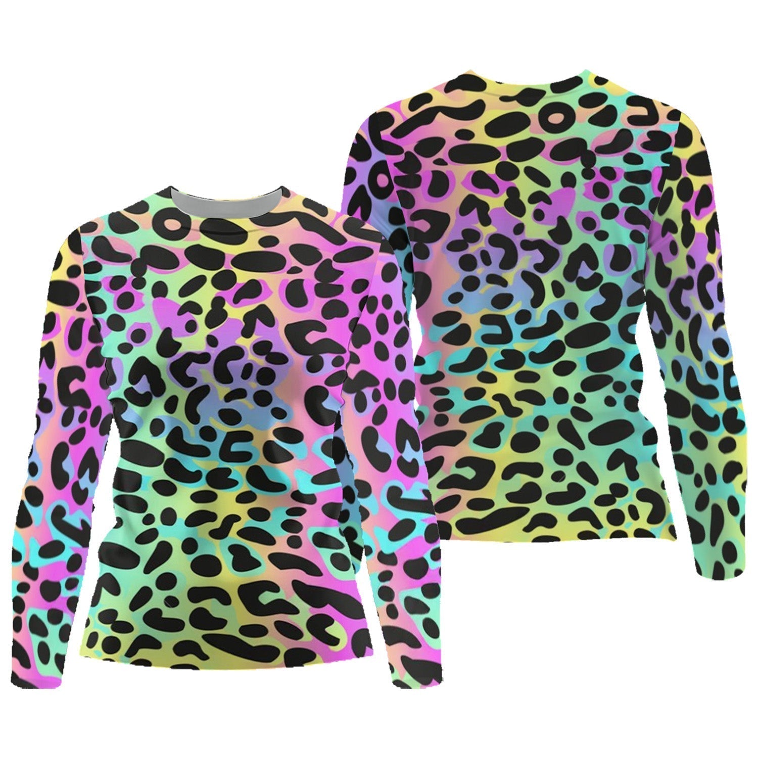 Rainbow Leopard Print Womens Golf Polo ShirtGolfing Apparel, Womens Golf Gifts