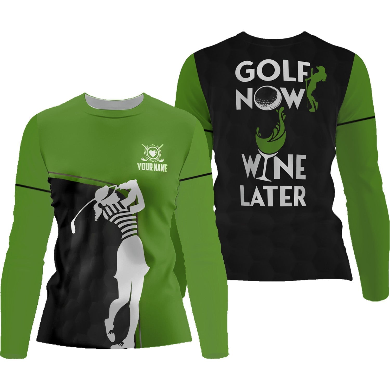 Golf Now Wine Later Custom Womens Golf Polo ShirtGolfing Apparel, Womens Golf Gifts