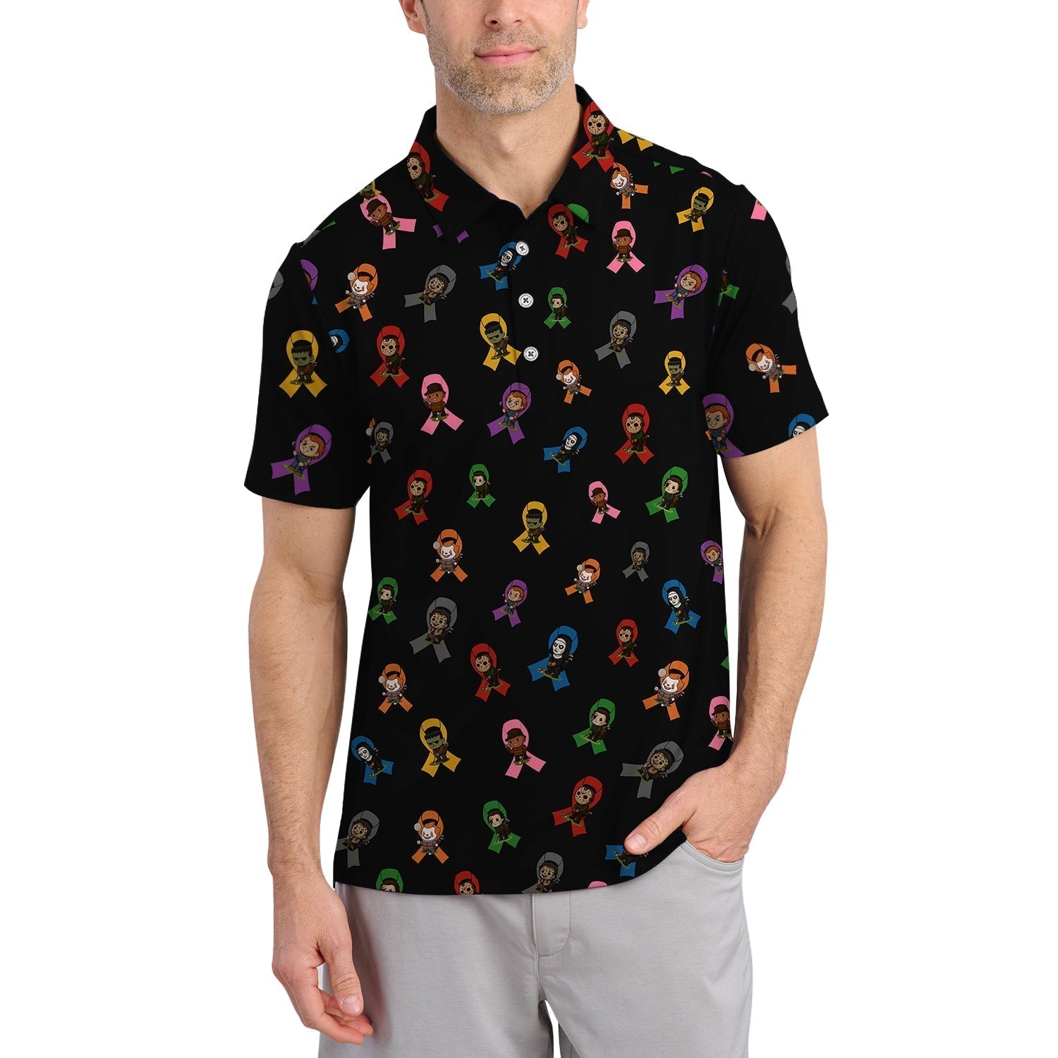 Cancer Survivor Shirt For Golfer, Cancer Awareness Shirt, Men's Pattern Golf Shirt