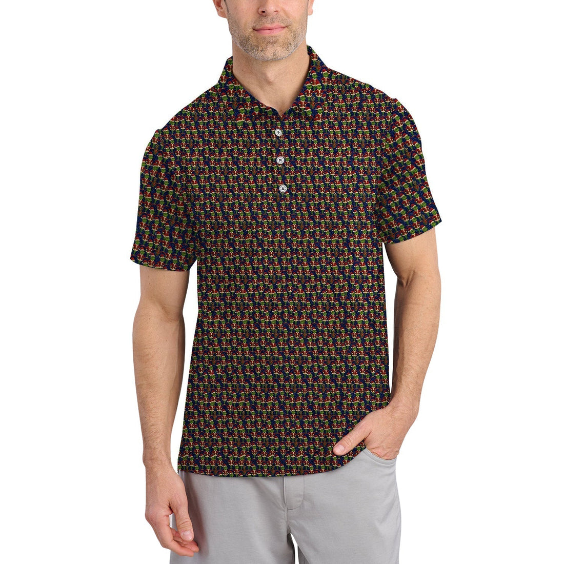 Grinch Golf Shirt For Golfer, Funny Pattern Golf Shirt, Crazy Golf Shirt For Men