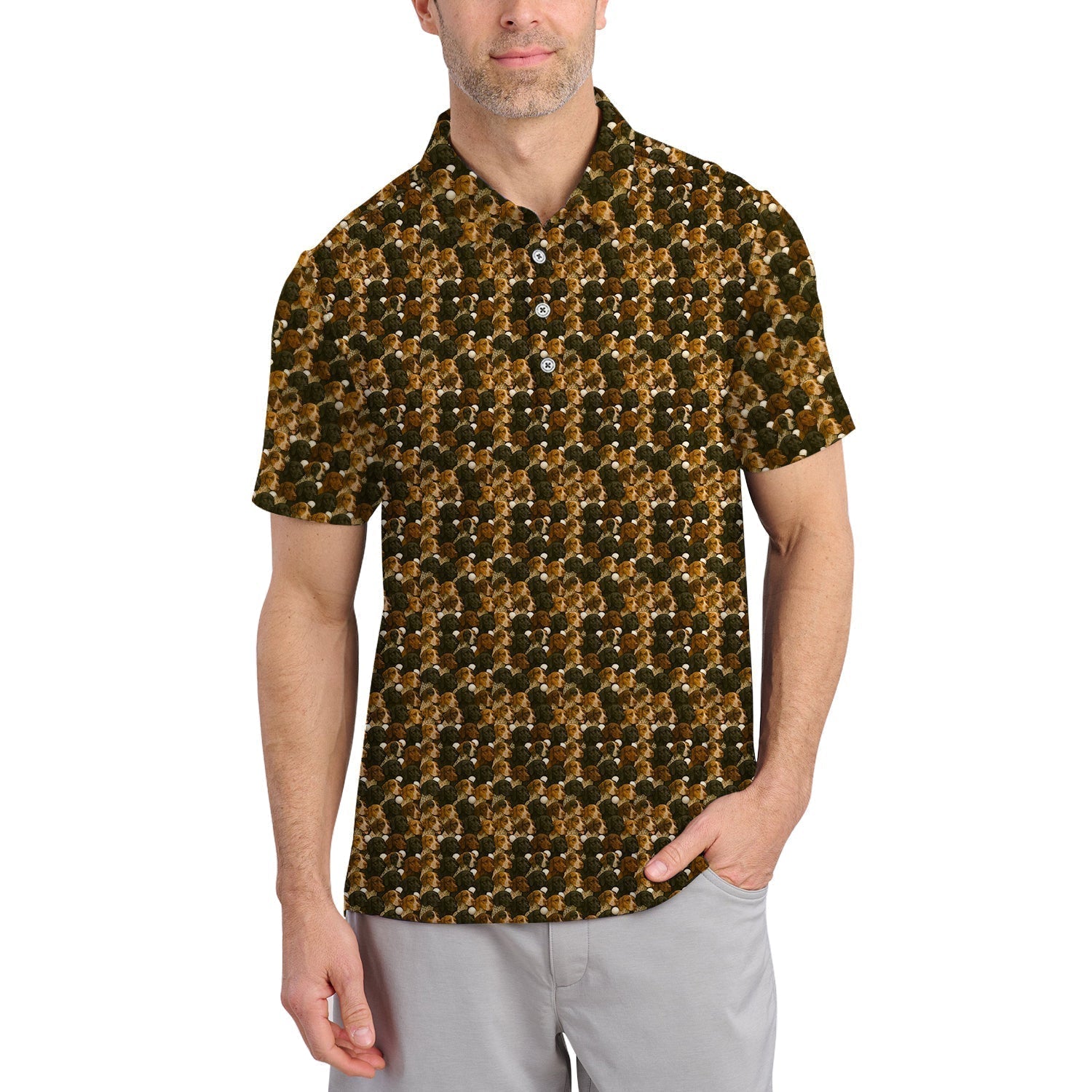 Pointer Golf Polos , Pattern Golf Shirt For Dog Lover, Dog Golf Shirt, Crazy Golf Shirt For Golfers