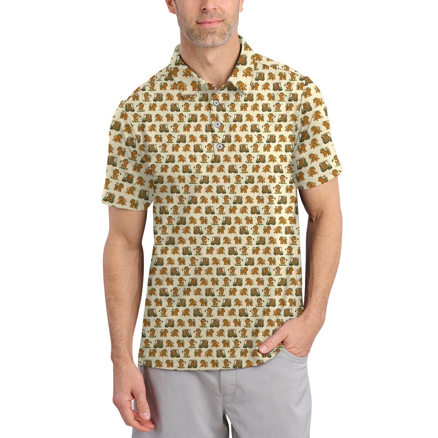Poodle Golf Shirts For Dog Loving Golfers, Poodle Pattern Golf Shirt, Golf Gift For Golfers