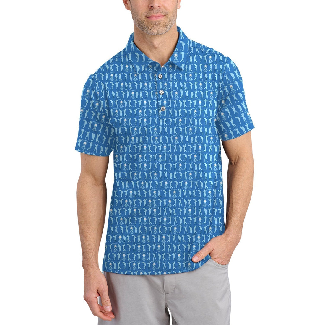 Funny Golf Pattern Shirt For Men, Prostate Cancer Golf Shirt, Golf Pattern Shirt For Golfer