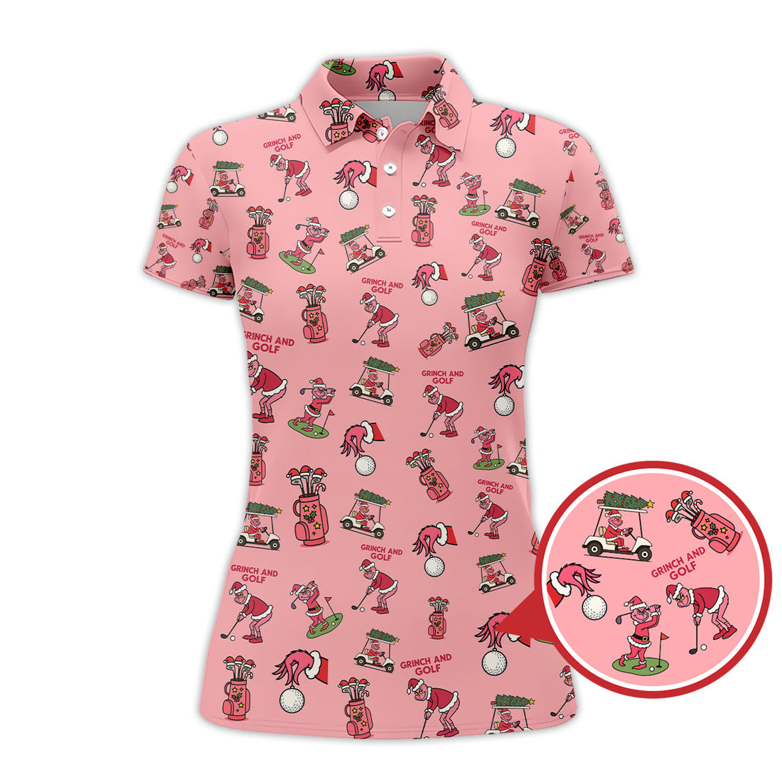 Funny Pattern Golf Shirt, Grinch Golf Shirt, Crazy Golf Shirt For Golfer