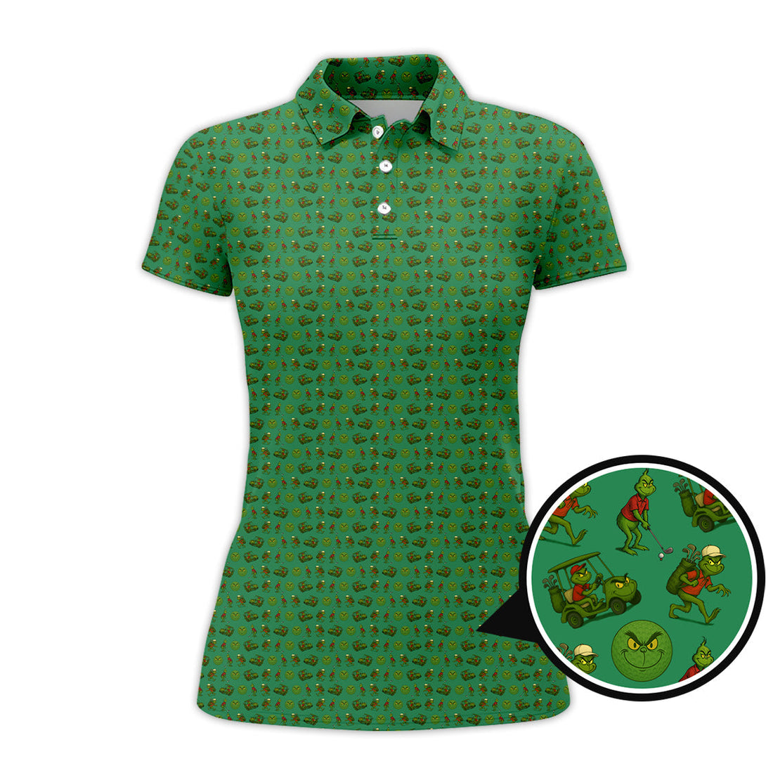 Grinch Golf Shirt, Pattern Golf Shirt For Golfer, Funny Golf Shirt For Men