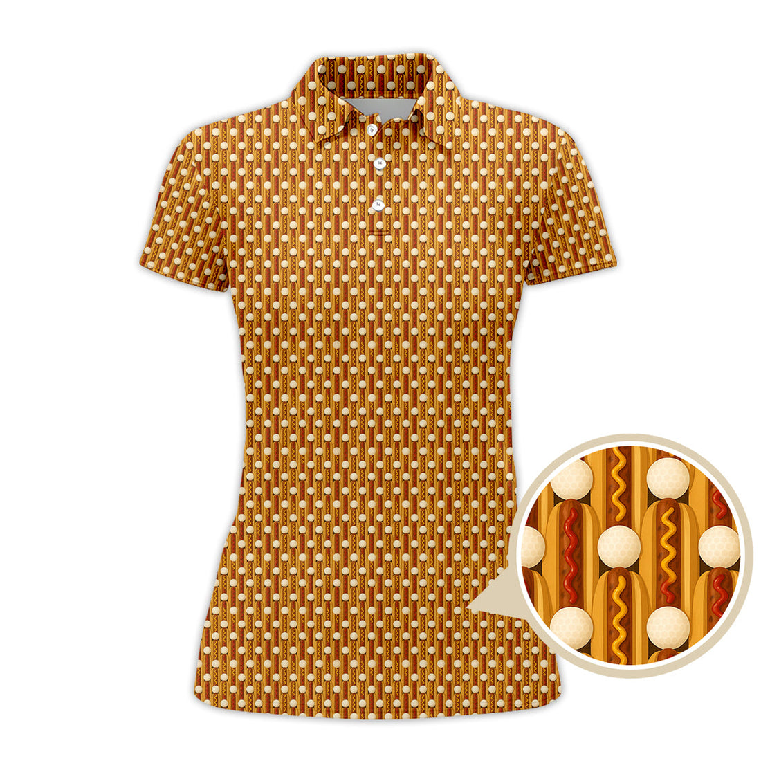 Hot Dog Golf Shirt, Funny Pattern Golf Shirt, Crazy Golf Shirt For Men