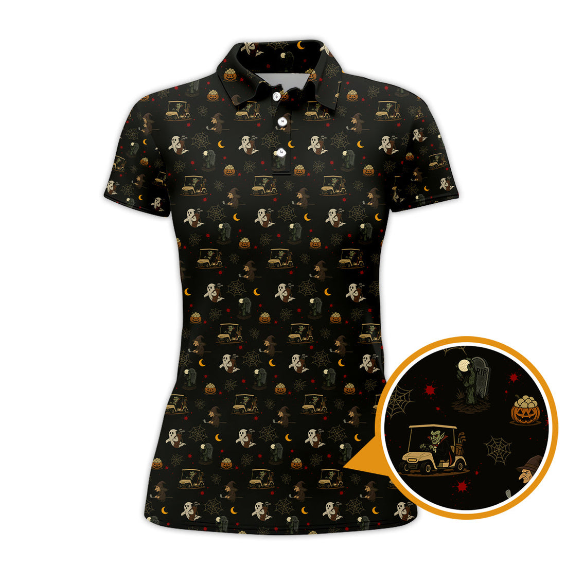 Halloween Golf Shirt For Golfer, Pattern Golf Shirt, Crazy Golf Shirt, Golf Gift For Men