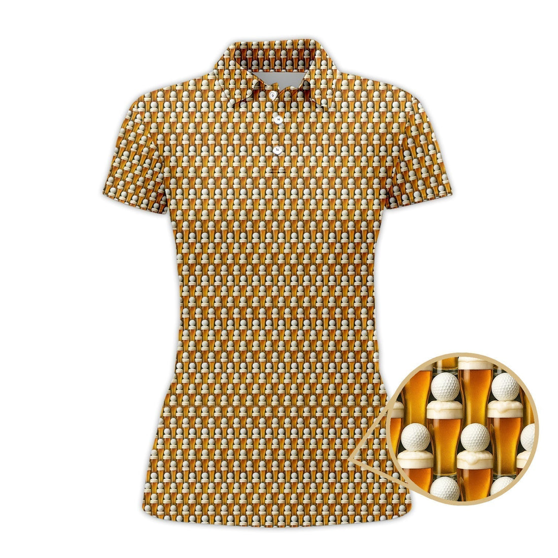 Golf And Beer Pattern Shirts, Funny Golf Shirt For Men, Crazy Golf Polos