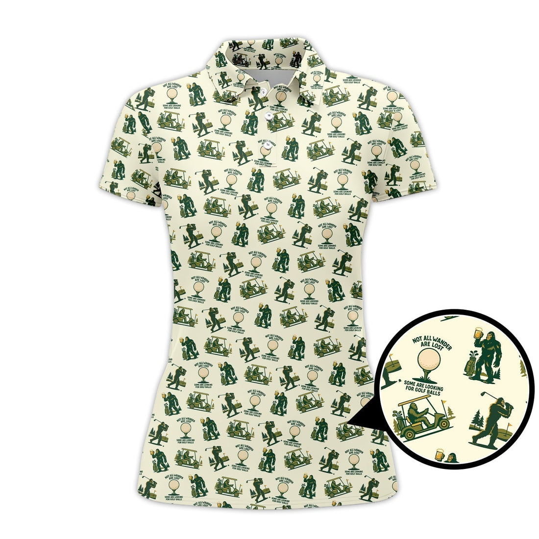 Bigfoot Golf Shirt For Men, Funny Golf Shirts, Pattern Golf Gift For Golfers