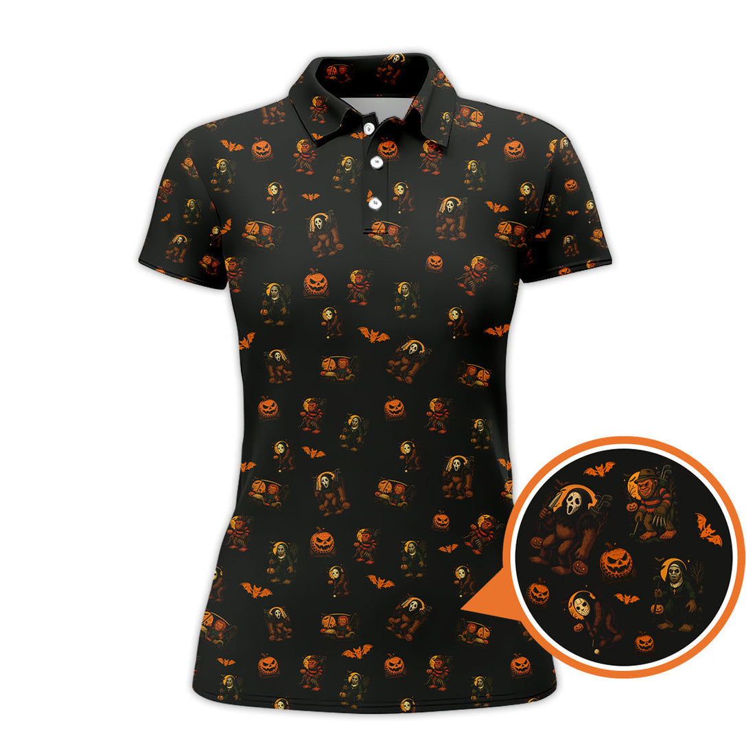 Funny Pattern Golf Shirt, Bigfoot Golf Shirt, Halloween Golf Shirt For Golfer
