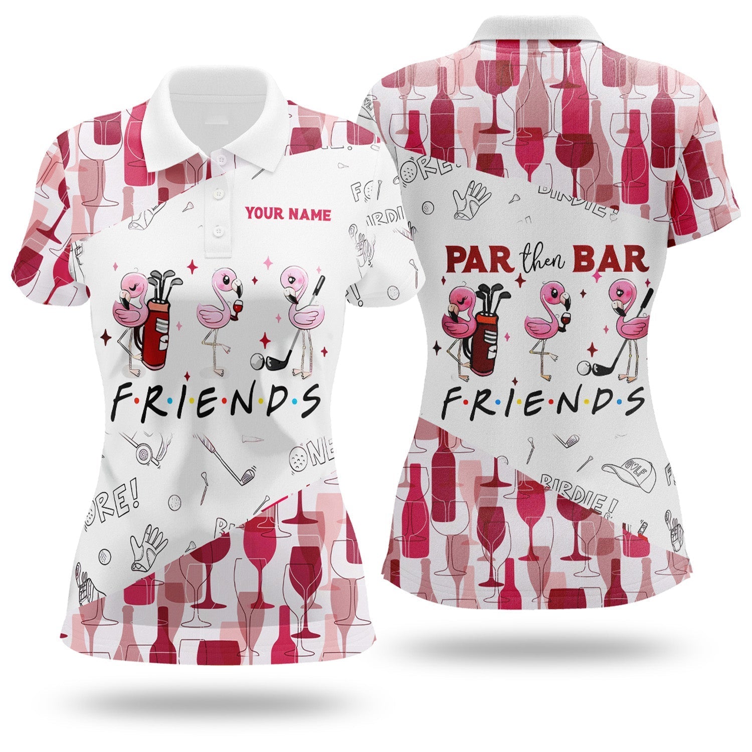 Par Then Bar Custom Funny Womens Golf Polo ShirtLadies Golf Polos Gifts