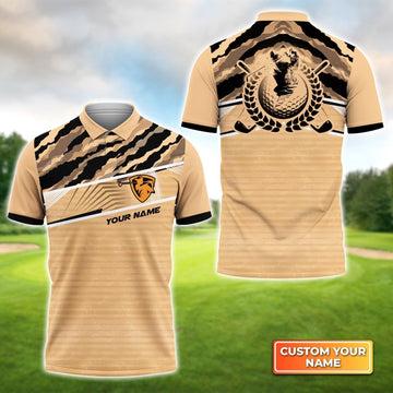 Golfling Lover Design with Camo Pattern Apparel Personalized Name 3D Polo Shirt For Golfers