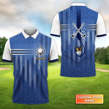 Unisex 3D Graphic Golf Seamless Tartan Pattern Personalized Name 3D Polo Shirt For Golfers