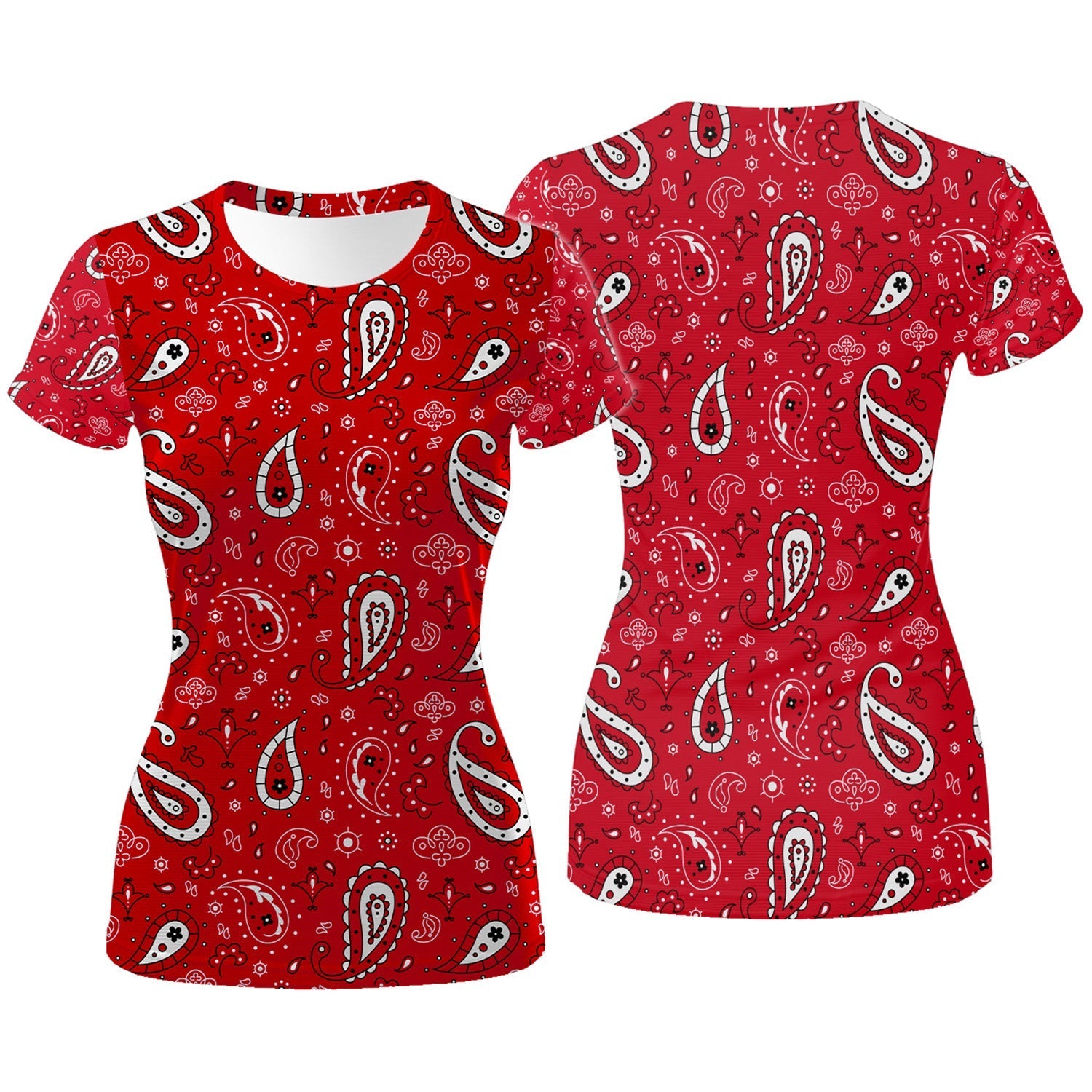 Paisley Bandana Womens Golf Polo ShirtCustom Ladies Golf Shirt
