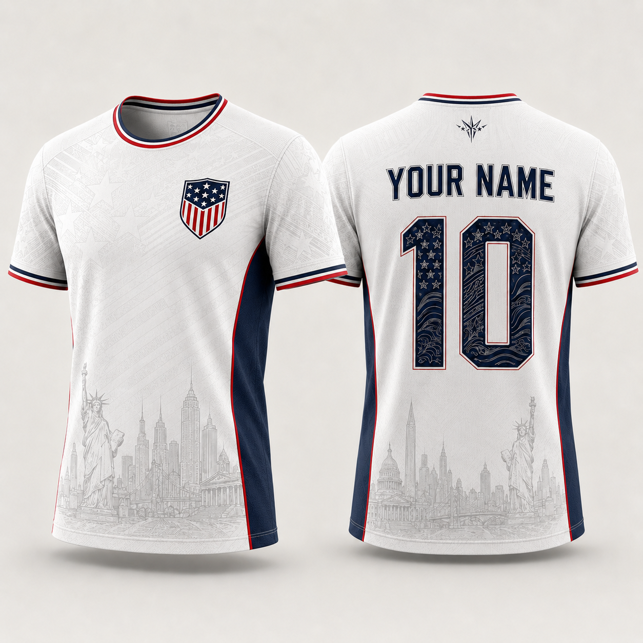 USA Football National Team Fooball Shirt, Patriotic American Flag V-Neck For Men, Football Gifts