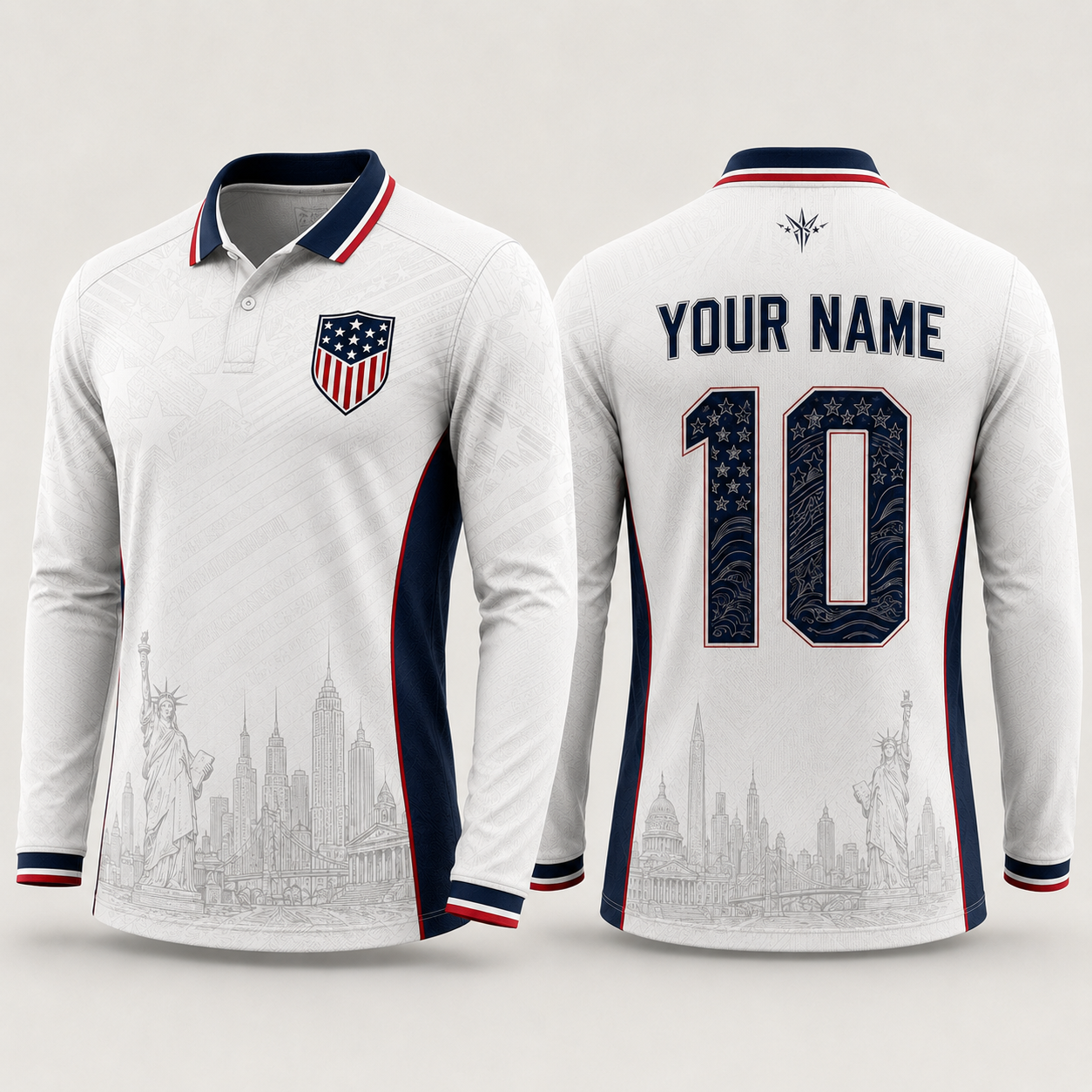 USA Football National Team Fooball Shirt, Patriotic American Flag V-Neck For Men, Father's Day Presents