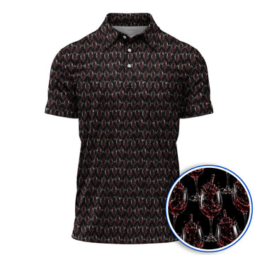 Cabernet Lover Golf Polos, Red Wine Pattern Golf Shirt, Winery Inspired Golfer Gift