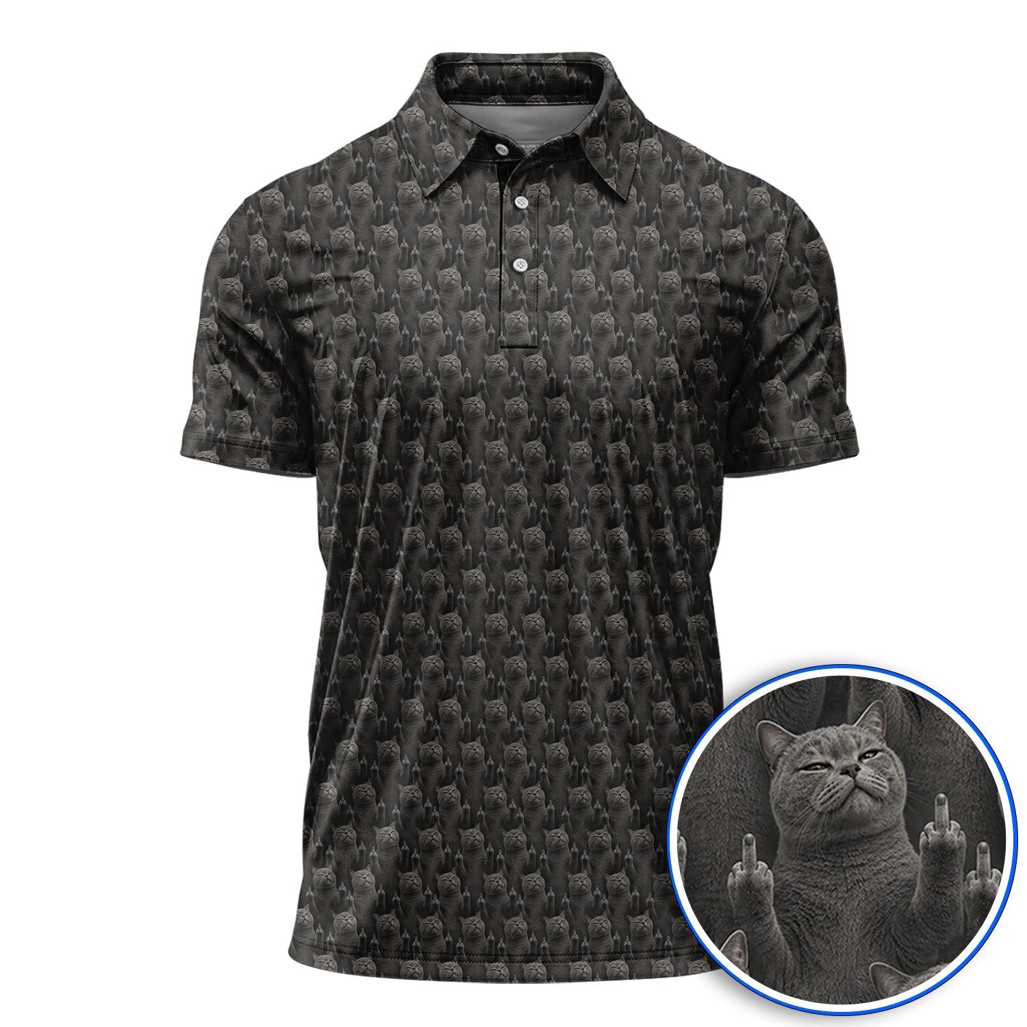 Cat Pattern Golf Polos, Funny Cats Golf Shirt, Cat Lover Golf Shirts